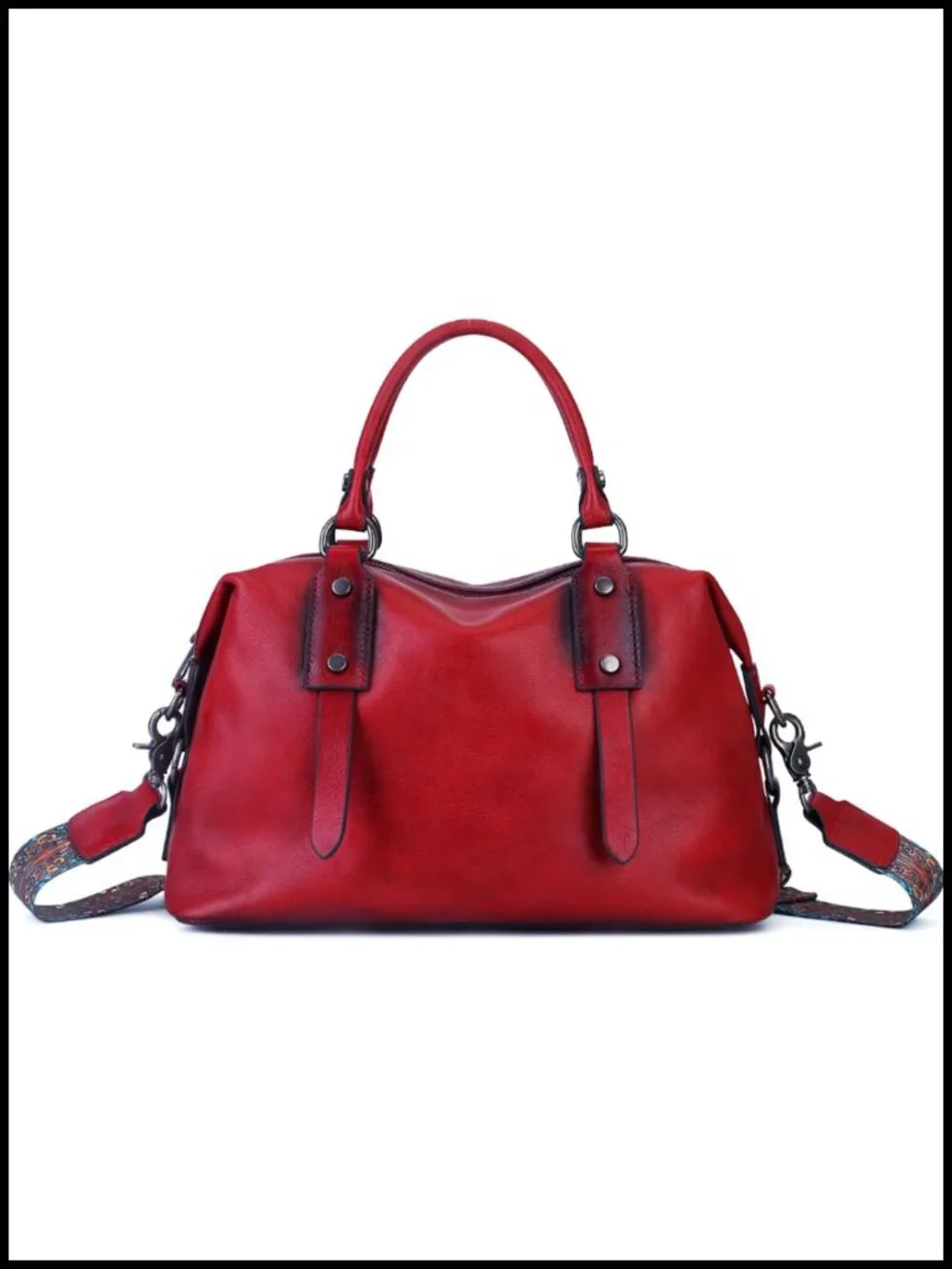 Genuine Leather Handbag Women Retro Crossbody Tote Purse